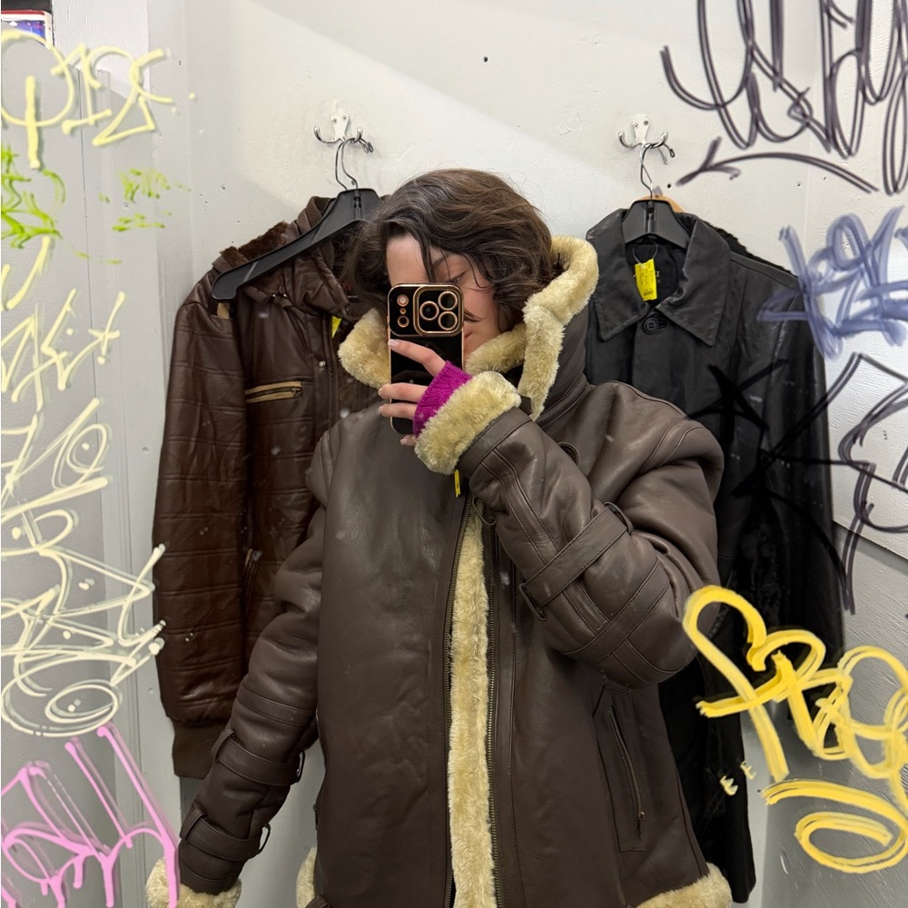 Brown Shearling Leather Jacket